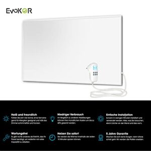 Alternative view of EVOKOR Infrarotheizung mit Thermostat 850W, Infrarot Heizung Wandmontage mit Überhitzungsschutz, Heizplatte Heizkörper Heizpaneel, Wandheizung Elektrisch, Elektroheizung Energiesparend-1220 * 770mm