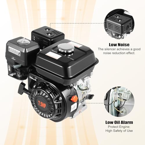 MINRS Stromerzeuger (Benzin) Stromgenerator (max 5100 W 3,6L Tank 7,5Hp 4-Takt Niedrigen Kraftstoffverbrauch Schnelle Zündung Geringes Arbeitsgeräusch Ölmangelsicherung) Benzin Motor Schwarz – Bild 5