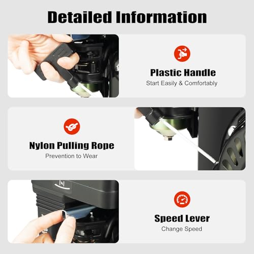 MINRS Stromerzeuger (Benzin) Stromgenerator (max 5100 W 3,6L Tank 7,5Hp 4-Takt Niedrigen Kraftstoffverbrauch Schnelle Zündung Geringes Arbeitsgeräusch Ölmangelsicherung) Benzin Motor Schwarz – Bild 6