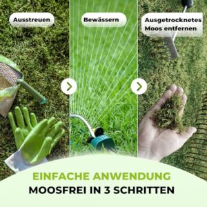 Alternative view of TerraUno Rasendünger Frühjahr Mooslos Glücklich, Moosfrei in 3 Tagen, 20 kg für 600 m², Eisendünger gegen Moos, extrafeines Granulat, Frühjahrsdünger Rasen, Dünger für den Streuwagen