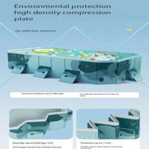 Alternative view of YXFAZPP Faltbares Schwimmbad, Nicht aufblasbare Pools, große oberirdische Schwimmbecken für Kinder und Erwachsene für Hinterhof, Garten (260 * 165 * 55cm)