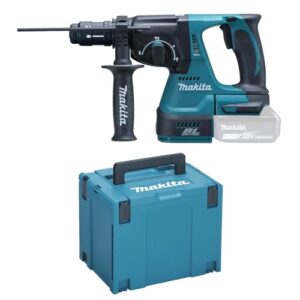 Makita Akku-Kombihammer für SDS-Plus 18 V im Makpac ohne Akku/Ladegerät DHR243ZJ, Schwarz, Blau