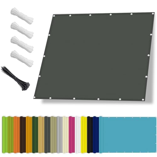 Sonnensegel wasserdicht 2x3M,Sonnenschutz- und Wetterschutz-Markise, UV-Schutz Schattiernetz mit Ösen und Kordel für Garten und Terrasse-Dunkelgrau