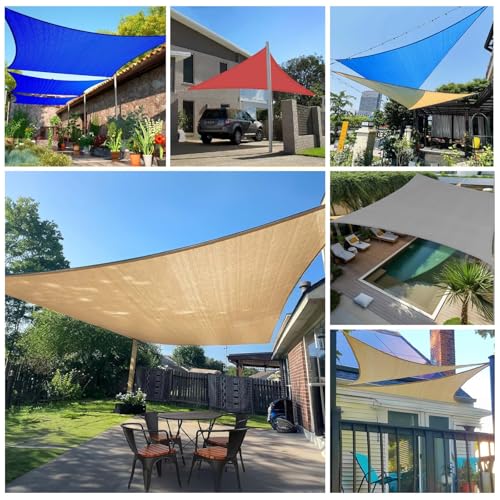 Sonnensegel 2.5x6m Rechteckig Sonnenschutz Atmungsaktives HDPE Sonnensegel UV Schutz 95% Sunsegel für Garten Balkon Terrasse Outdoor Camping Patio, Grau (Maßgeschneiderte Größen verfügbar) – Bild 7