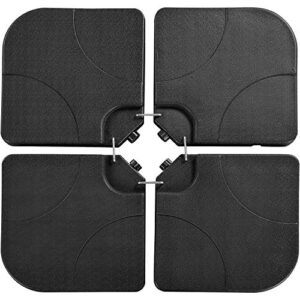 Yaheetech 4-TLG. Sonnenschirmständer Ampelschirmständer Schirmgewicht mit 80 kg Sand oder 60 kg Wasser befüllbar Beschwerungsplatten Marktschirmständer für Bodenkreuz, Schwarz