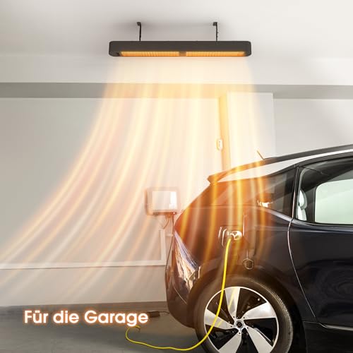 Byecold Infrarotheizung 1500W, Infrarot Heizstrahler mit Fernbedienung & WiFi APP, Wall-Mounted Hanging, Elektroheizung Wand & Deckenmontage, Innen & Außen, Terrasse, Balcony, Garten, Schwarz – Bild 7