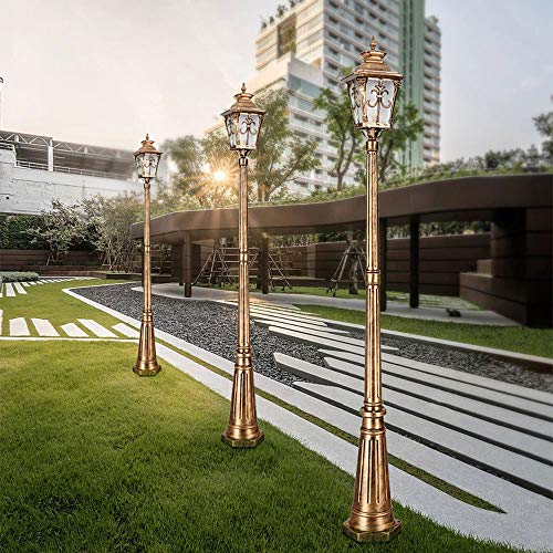 XJBWSDE Stehleuchte für den Außenbereich, Europäischer Garten, Aluminium, wasserdicht, viktorianischer Retro-Stil, Straßenbeleuchtung (Höhe 210 cm) – Bild 3