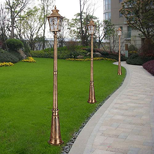 XJBWSDE Stehleuchte für den Außenbereich, Europäischer Garten, Aluminium, wasserdicht, viktorianischer Retro-Stil, Straßenbeleuchtung (Höhe 210 cm) – Bild 4