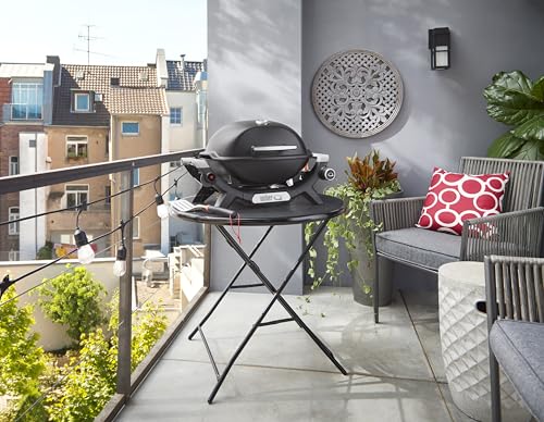 Weber Q 1100N Gasgrill/Tragbarer, leichter Grill für Camping, Terrassen und Balkone mit Hochleistungsbrenner, porzellanemaillierten Gussrosten und elektronischer Zündung, Mitternachtsschwarz – Bild 14
