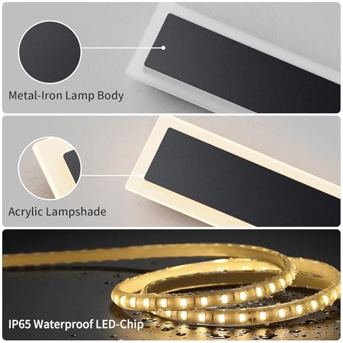 2 Stück 150CM Moderne Wandleuchte Aussen, 3000K-6000K 10%-100% Dimmbar Lange Wandleuchte Außen,IP65 Wasserdichte Wandlampe mit Fernbedienung für Eingangsbereich,Flur,Garage,Terrasse,Treppenhaus,Garten – Bild 5