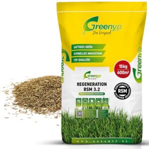 Greenyp Turbo Nachsaat RSM 3.2 I Rasensamen schnellkeimend Frühjahr I 15kg für 600m² I Ideal gegen Lücken als Neu- & Nachsaat I 100% RSM Rasensamen I Grassamen Rasensaat Gras Reparaturrasen