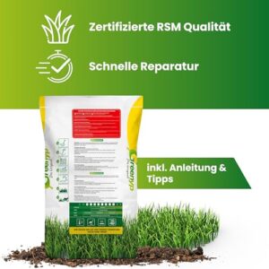 Alternative view of Greenyp Turbo Nachsaat RSM 3.2 I Rasensamen schnellkeimend Frühjahr I 15kg für 600m² I Ideal gegen Lücken als Neu- & Nachsaat I 100% RSM Rasensamen I Grassamen Rasensaat Gras Reparaturrasen