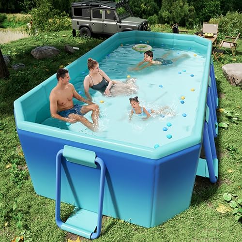 Faltbarer Swimmingpool mit Rutsche – langlebige Konstruktion und Reparaturflicken für Wasserspaß im Hinterhof – Bild 2