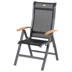 Hartman Alice Klappstuhl, xerix/schwarz, Alu/4x4 Textilen, mit Teak-Armlehnen