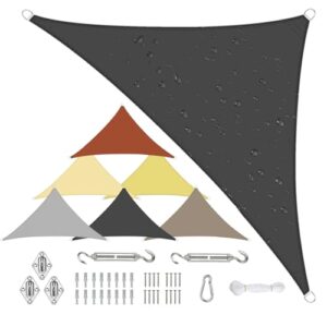 Sichtschutz Sonnensegel Wasserdicht Dreieckigig 3x4x5m aus PES-Polyester 95% UV-Schutz Witterungsbeständig Reißfest Viele Größen und Farben mit Befestigungsset für Terrasse Garten, Anthrazit