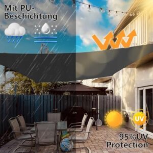 Alternative view of Sichtschutz Sonnensegel Wasserdicht Dreieckigig 3x4x5m aus PES-Polyester 95% UV-Schutz Witterungsbeständig Reißfest Viele Größen und Farben mit Befestigungsset für Terrasse Garten, Anthrazit