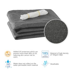 Alternative view of HAIKUS Sonnensegel 5x5 m Quadratisch, Premium HDPE UV Schutz Sonnenschutz Atmungsaktiv Wetterbeständig für Garten Balkon und Terrasse, inkl Befestigungsseile, Quadrat 5x5m Grau dunkle Graphit