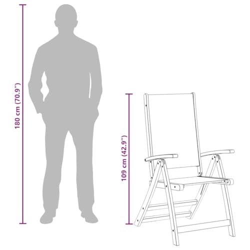 vidaXL Akazie 2X Gartenstuhl Klappstuhl Hochlehner Stuhl Stühle Gartenmöbel – Bild 4