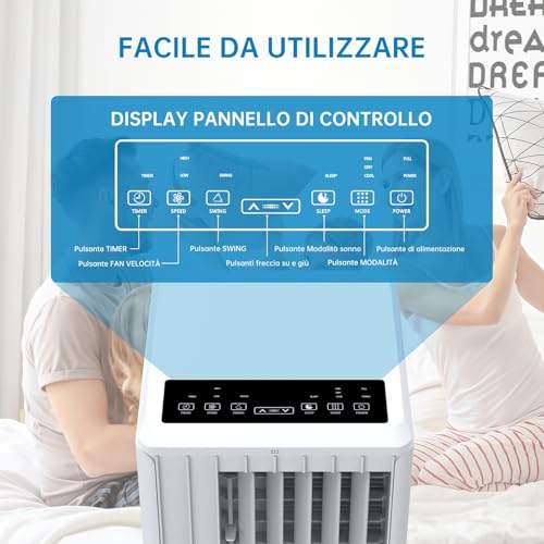 Mobiles Klimagerät 9000 BTU, Portable Klimaanlage mit Abluftschlauch, 3-in-1 Klimaanlage Ventilator Luftentfeuchter, Mobile Klimaanlage,Timer & Fensterkit für Schlafzimmer Büro Wohnung – Bild 9
