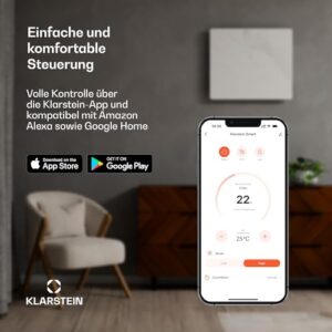 Alternative view of Klarstein Infrarot Wandheizung 770W – Wand- & Deckenmontage, App & Fernbedienung, IP44, Thermostat, Timer, Kindersicherung, Elektroheizung für Räume bis 15 m²