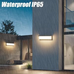 Alternative view of Coinmit 2 Stück 36W LED Wandleuchte für den Außenbereich, 3000K, 3500LM, IP65 Wasserdichte Wandlampe, Wandleuchten aus Aluminium für Innen und Außen, Terrasse, Balkon,Anthrazit