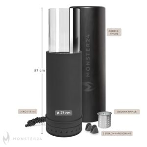 Alternative view of Monster24 Standkamin, rund, freistehend, 87 x 27 x 27 cm, Pellet Terrassenheizer für Outdoor, Terrassenofen mit 360° Flammenspiel, ideal als Terrassenkamin und Bodenkamin