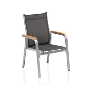 Kettler Granada Gartensessel, stapelbar, zerlegt, Silber/Anthrazit