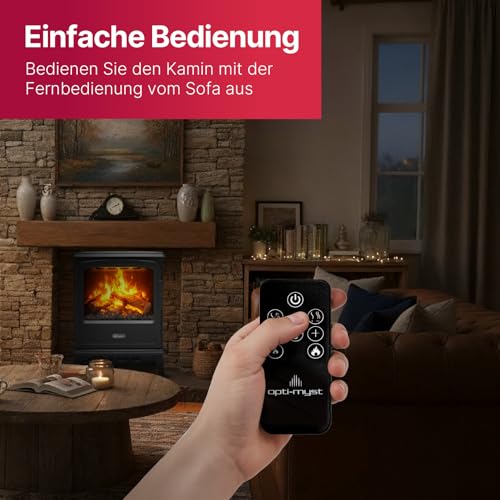 Dimplex Elektrokamin Evandale - Elektrokamin mit Heizung und Kaminfeuer - 1000W / 2000W - Wasserdampf Kamin - LED Optimyst 3D Flammeneffekt - Inklusive Fernbedienung - Black – Bild 3