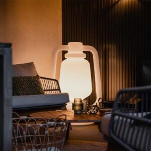 Alternative view of Qazqa Smart led Modern außen Stehleuchte, Stehlampe für den Garten - Storm - Weiß, inkl. 7W LED-Lampe, dimmbar, 110cm, IP44, Rund