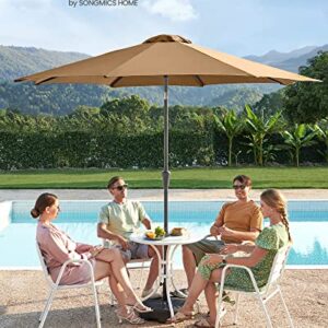 Alternative view of SONGMICS Sonnenschirm 300 cm, UPF 50 , Strandschirm, beidseitig um 30° knickbar, Sonnenschutz, mit Kurbel zum Öffnen/Schließen, für Terrasse, Balkon, Pool, ohne Ständer, taupe GPU30BRV1