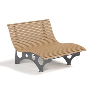 Home Deluxe Wellenliege NIRA Teak - 148 cm