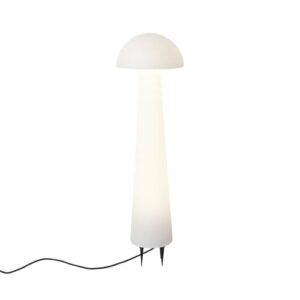 Qazqa led Design außen Stehleuchte, Stehlampe für den Garten - Fungi - Weiß, inkl. 3.4W integrierter LED, 81cm, IP44