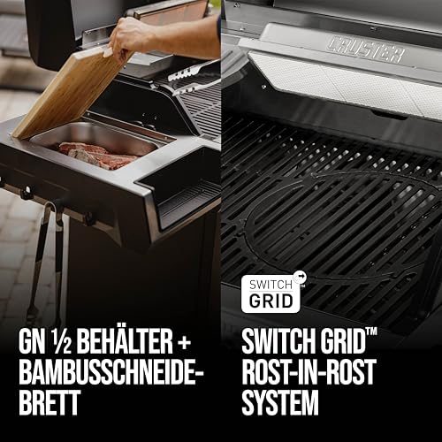 Enders® Gasgrill UNIQ 3 IK CRUSTER®, 3-Edelstahlbrenner, mehrstufige Drehregler, 800 °C TURBO ZONE™, SWITCH GRID™, HEAT RANGE™, SIMPLE CLEAN™, doppelwandige Garhaube, GN ½ Container #8700 – Bild 5