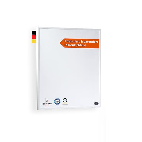 Könighaus Infrarotheizung - 300 Watt mit TÜV SÜD 5 Jahre Herstellergarantie ✓ Doppelter Überhitzungsschutz ✓ Heizkörper in 2-4 min auf Betriebstemperatur ✓ Für Wandmontage