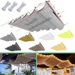 Einziehbar Welle Sonnensegel 160x350cm(BxL) Verstellbar Schattenabdeckung Sonnenschutz Wasserdicht Outdoor Pergola UV-beständig Markise Anwendbar auf Terrasse Garten Hellgrau