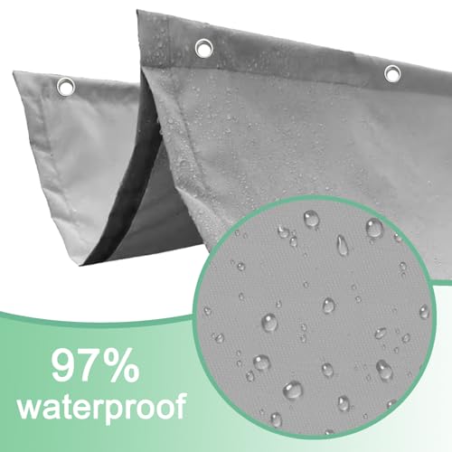 Einziehbar Welle Sonnensegel 160x350cm(BxL) Verstellbar Schattenabdeckung Sonnenschutz Wasserdicht Outdoor Pergola UV-beständig Markise Anwendbar auf Terrasse Garten Hellgrau – Bild 4