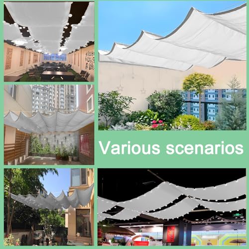 Einziehbar Welle Sonnensegel 160x350cm(BxL) Verstellbar Schattenabdeckung Sonnenschutz Wasserdicht Outdoor Pergola UV-beständig Markise Anwendbar auf Terrasse Garten Hellgrau – Bild 7