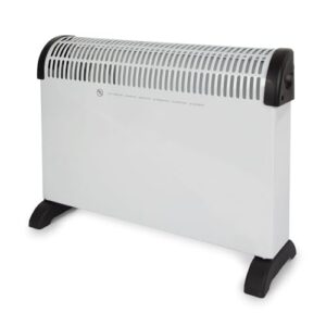 Perel Konvektorheizung 2000W, elektrischer Konvektor, Heizlüfter mit 3 Heizstufen, Turbolüfter, Thermostat, IP20, Überhitzungsschutz, tragbar für Räume bis 60 m³