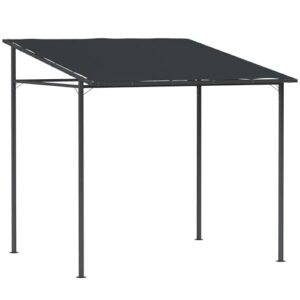 Outsunny Gazebo Pergola 2.4x2.4m mit Abreißverschlüssen, Metall und Polyester Garten Pergola 180g/m² mit Schrauben, für draußen, Garten, Terrasse und Patio, UV-Schutz, Dunkelgrau