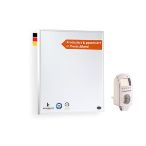 Könighaus Infrarotheizung - 300 Watt mit TÜV SÜD 5 Jahre Herstellergarantie ✓ Doppelter Überhitzungsschutz ✓ Heizkörper in 2-4 min auf Betriebstemperatur ✓ inkl. Thermostat