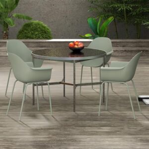 Alternative view of Outsunny Gartenstuhl 4er Set wetterfest Gartenstühle aus Kunststoff mit Armlehne Rückenlehne Terrassenstuhl bis 120 kg belastbar Gartenmöbel für Hinterhof, Garten, Balkon Grün