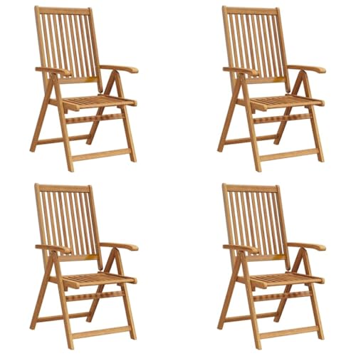 vidaXL 4X Akazienholz Massiv Gartenstuhl Klappbar Stuhl Stühle Klappstuhl Holzstuhl Essstuhl Gartenmöbel Balkonstuhl Terrassenstuhl – Bild 5