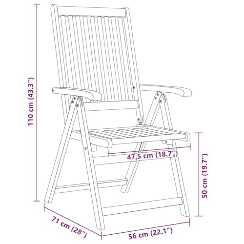 vidaXL 4X Akazienholz Massiv Gartenstuhl Klappbar Stuhl Stühle Klappstuhl Holzstuhl Essstuhl Gartenmöbel Balkonstuhl Terrassenstuhl – Bild 9