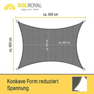 Alternative view of Sol Royal Sonnensegel rechteckig 4x5m Wasserdurchlässig HDPE Atmungsaktiver Balkon Terrasse Segeltuch UV Sonnenschutz Segel Garten Pool Camping Anthrazit – Shade Sails HS9