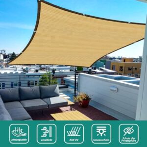 Alternative view of Schattierungsnetz mit Ösen, 90% Schattennetz 4x7m Schutznetz UV- und windabweisend, wiederverwendbares Sonnensegel für Gewächshäuser, Pergolen, Gärten, Balkone und Hühnerställe.