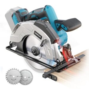 LIVOWALNY Handkreissäge Kompatibel Mit Makita Akku 18v, 66mm Akku-Kreissäge mit Ø165 x Ø20 mm Sägeblatt, werkzeuglose Einstellung bei Schnitttiefe Neigungswinkel (Nur Werkzeug)