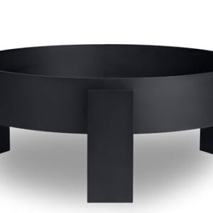 Berdsen Feuerschale 80 cm Feuerstelle Outdoor Feuerkorb Garten Rostfrei Stahl Pulverbeschichtet Schwarz