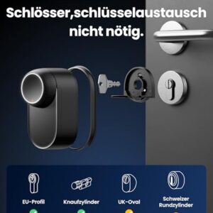 Alternative view of SwitchBot WiFi Smart Lock Ultra mit Keypad Vision Pro – 3D-Gesichts- & Venen-Erkennung, kontaktlose Entsperrung, passend für Europrofil-Zylinder, kompatibel mit Matter, Alexa, Google und IFTTT