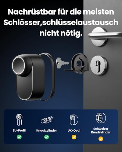 SwitchBot WiFi Smart Lock Ultra mit Keypad Vision Pro – 3D-Gesichts- & Venen-Erkennung, kontaktlose Entsperrung, passend für Europrofil-Zylinder, kompatibel mit Matter, Alexa, Google und IFTTT – Bild 2