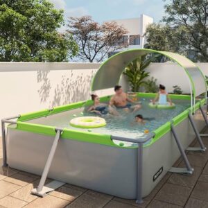 Großer Swimmingpool mit abnehmbarem Baldachin, faltbares Design für den Außenbereich
